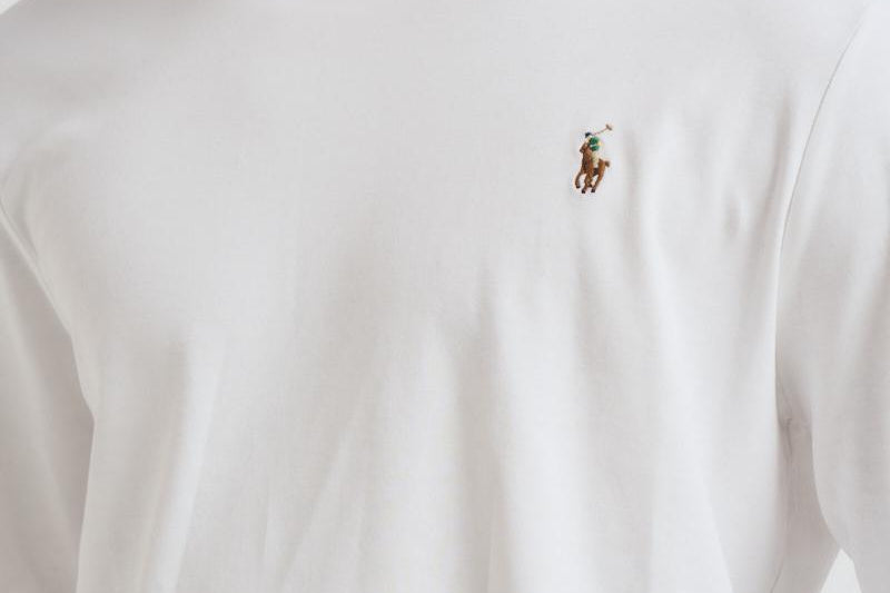 T-shirt uomo bianca manica lunga 710760121 002 RALPH LAUREN 
