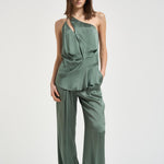 Top monospalla Carmita donna verde salvia Y6SM03 S29 SEMICOUTURE 