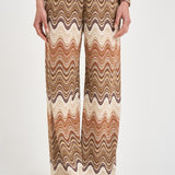 Pantalone donna degradé zig zag marrone AMALIA 01846L MC2 SAINT BARTH 