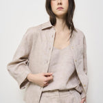 Camicia donna in lino beige S06121 2600948 PESERICO 