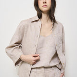 Camicia donna in lino beige S06121 2600948 PESERICO 