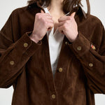 Camicia donna in suede marrone S1177 306 BAZAR DELUXE 