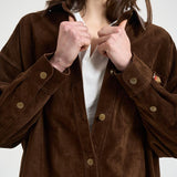 Camicia donna in suede marrone S1177 306 BAZAR DELUXE 