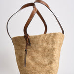 Borsa donna in rafia ecru V8.8DZ NATURAL MANEBI' 