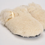 Scarpa donna Boston Big Buckle Sheraling Mule bianca 1025664 EGG SHELL BIRKENSTOCK 