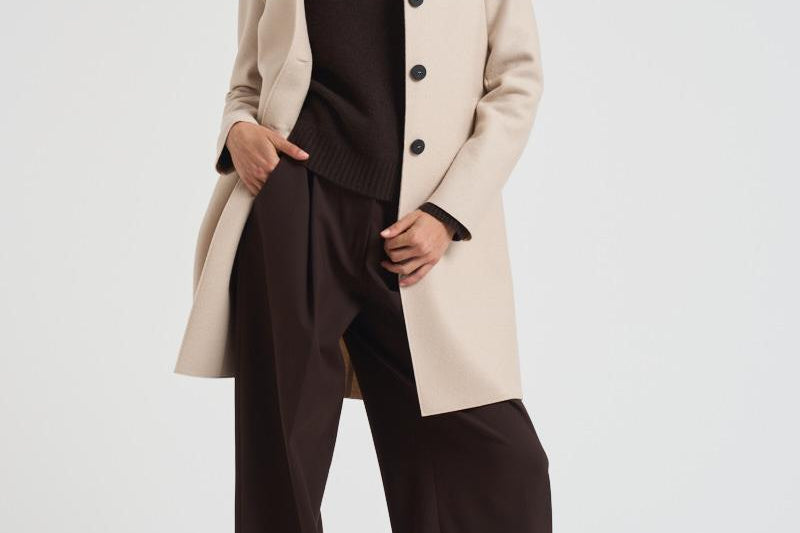 Cappotto donna monopetto panna AE1215 MLK120 HARRIS WHARF LONDON 