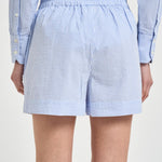 Shorts donna a righe azzurro e bianco AMN0001 STRIPES31 MC2 SAINT BARTH 