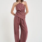 Top donna drappeggiato melanzana S6SN02 H92 SEMICOUTURE 