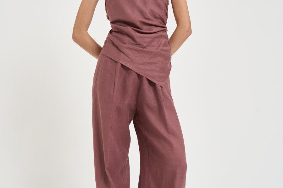 Top donna drappeggiato melanzana S6SN02 H92 SEMICOUTURE 