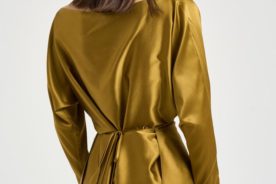 Camicia donna Xenia drappeggio in vita oro 726SS7827S GOLDEN DANAME 