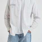 Camicia uomo a righe pistacchio e bianca 1000442 479 LES DEUX 
