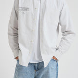 Camicia uomo a righe pistacchio e bianca 1000442 479 LES DEUX 