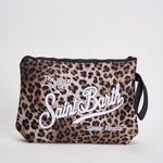 Pochette donna Aline fantasia leopardata nera e marrone ALINEL 00653L MC2 SAINT BARTH 