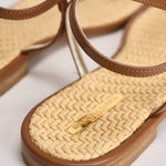 Sandalo donna infradito gioiello marrone K08F CUOIO EMANUELA CARUSO CAPRI 