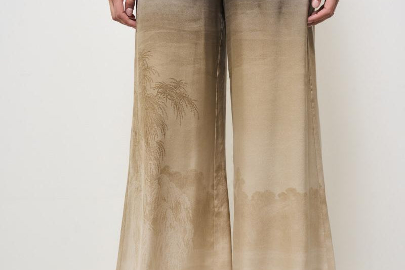 Pantalone donna in seta Adastrgum beige 12409 514936 PIERRE-LOUIS MASCIA 