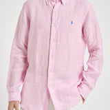 Camicia uomo in lino a righe rosa 710B15594 008 RALPH LAUREN 