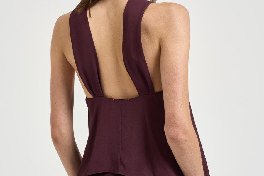 Top donna con gioiello bordeaux 14885 2543 FORTE FORTE 