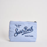 Pochette donna Aline in cotone a righe celeste ALINECOTTON 00566L MC2 SAINT BARTH 