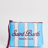 Pochette donna Aline fantasia a righe celesti e bianche ALINE 00605L MC2 SAINT BARTH 