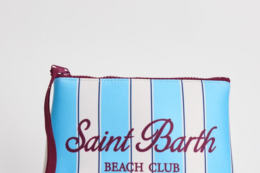 Pochette donna Aline fantasia a righe celesti e bianche ALINE 00605L MC2 SAINT BARTH 