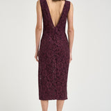 Abito donna in pizzo bordeaux 106588A330 DRUPAR57 PINKO 