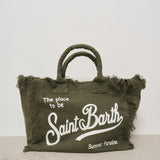 Borsa donna Vanity in lino verde VANITYLINEN 01189H MC2 SAINT BARTH 