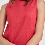 Abito donna corto smanicato corallo S6SN18 D10 SEMICOUTURE 