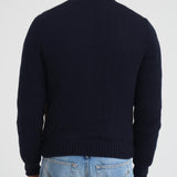 Giubbotto uomo in camoscio e tessuto blu FRANCIS KNIT 309 THE JACK LEATHERS 