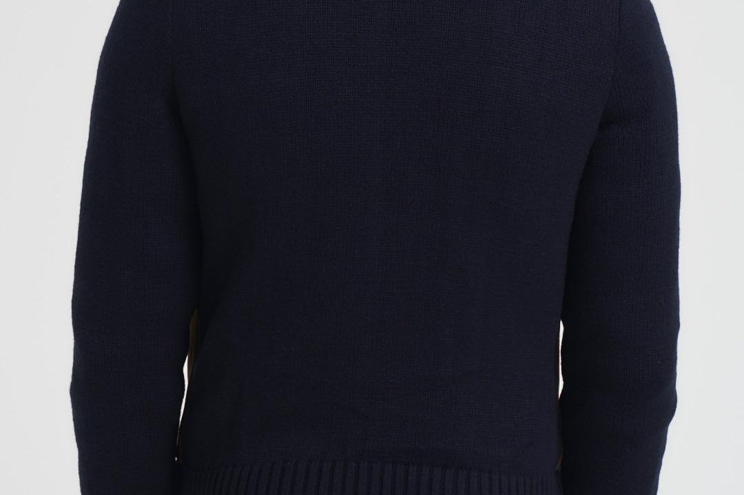 Giubbotto uomo in camoscio e tessuto blu FRANCIS KNIT 309 THE JACK LEATHERS 