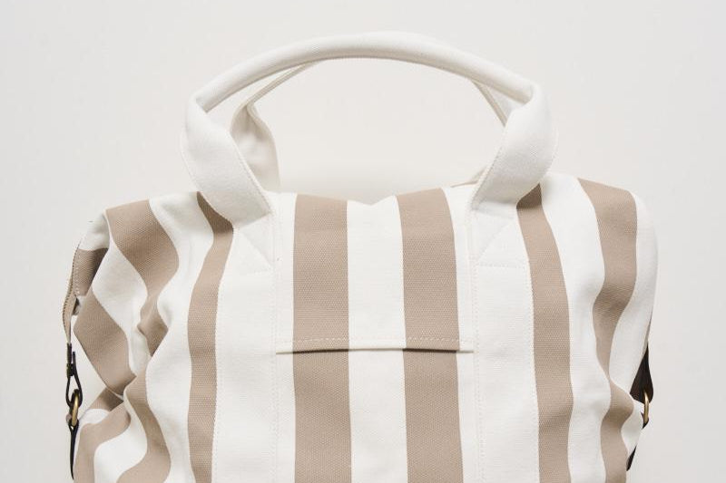 Borsa uomo a righe beige TRAVELBAG STRIPESPOPV1110EMB MC2 SAINT BARTH 