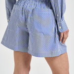 Shorts donna a righe blu e strass D210604 CASHINE883 P.a.r.o.s.h. 
