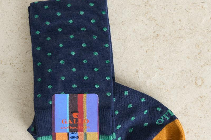 Calze uomo a pois blu e verde acqua AP103013 13230ROYALMENTA GALLO 