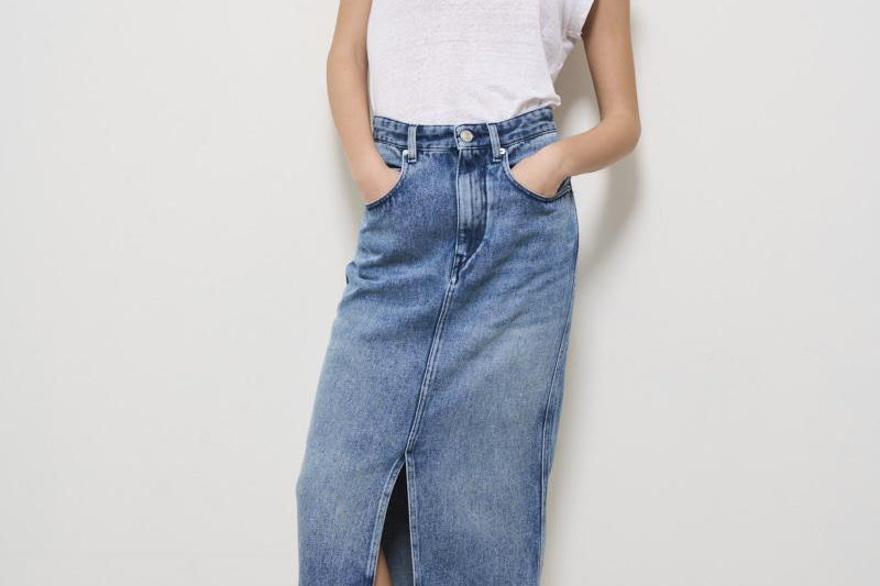 Gonna donna in denim midi Tilauria JU0045FB B1H07I30LU ISABEL MARANT 