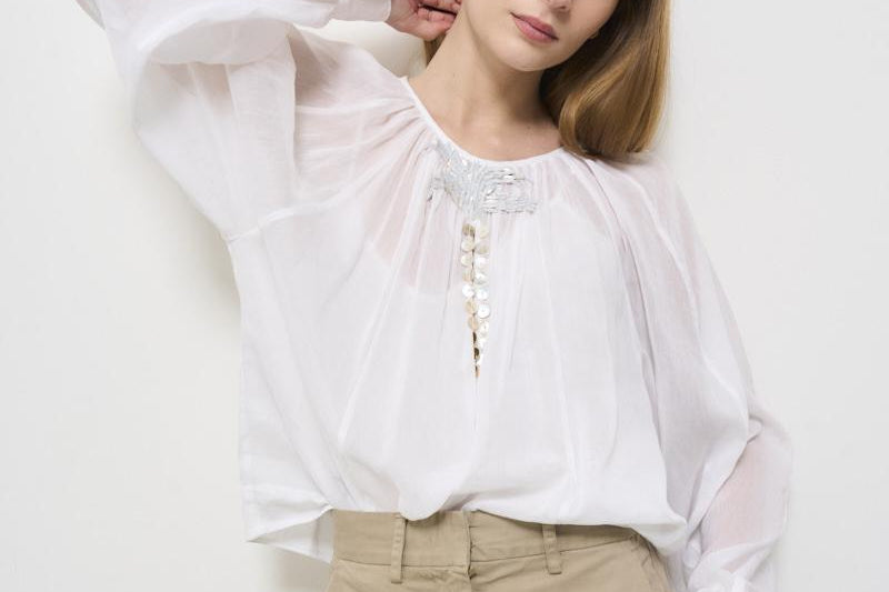 Camicia donna bianca Bohemian 13534 BIANCO0002 FORTE FORTE 