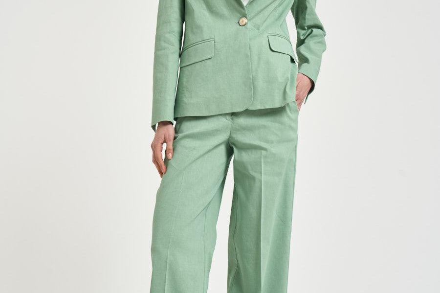 Giacca donna monopetto verde menta 106597 A34I FREDAT80 PINKO 