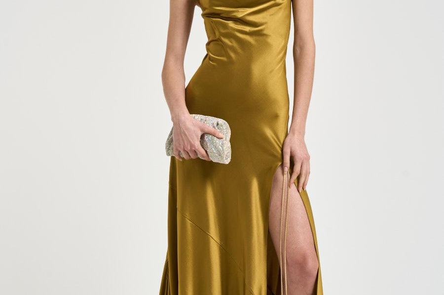 Abito donna lungo oro 626SS6809S GOLDEN DANAME 