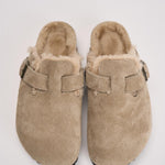 Scarpa donna Boston con pelliccia di agnello taupe 1028299 TAUPE BIRKENSTOCK 