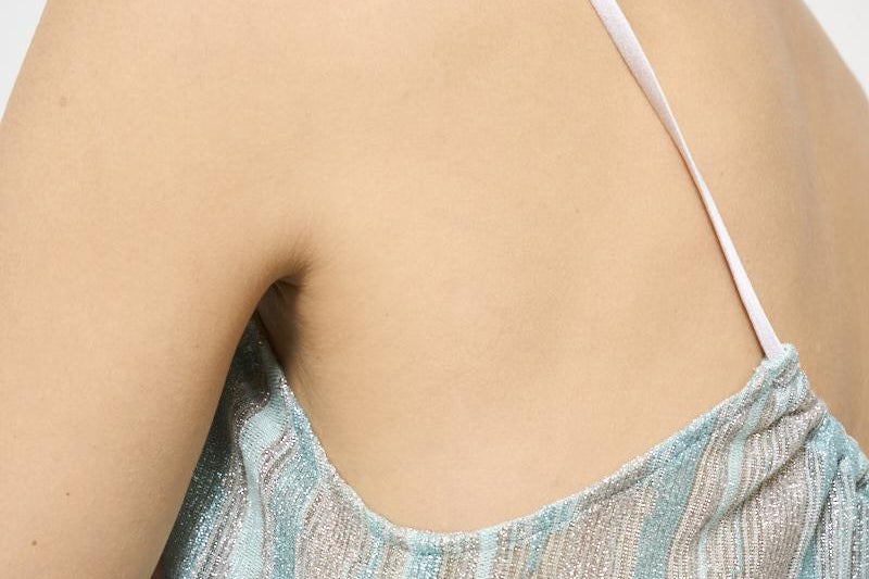 Top donna lamé celeste 13920 6004 FORTE FORTE 