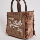 Borsa donna Vanity Mini Wool Pied de Poule marrone VANITYMNWL PDP45 MC2 SAINT BARTH 