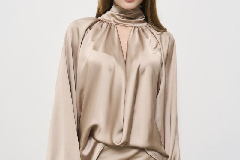 Camicia donna satinata beige T170941C GREIGE THE ANDAMANE 