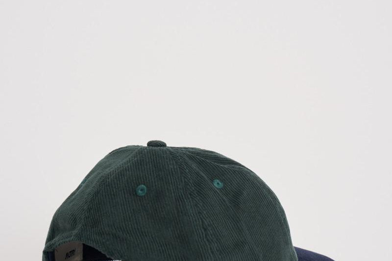 Cappellino uomo in velluto verde e blu ACPU Q9BG AUTRY 