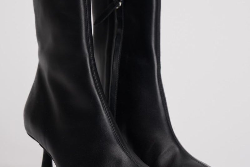 Stivali punta tonda in pelle KLND65ST BLACK AEYDE 