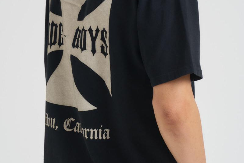 T-shirt uomo girocollo nera TT07012 VINTAGEBLACK0027 RHUDE 