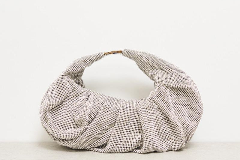 Borsa donna con strass argento YENNEFER SILVER BENEDETTA BRUZZICHES 