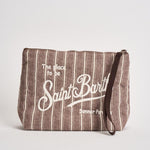 Pochette donna Aline in cotone a righe tortora ALINECOTTON 00242L MC2 SAINT BARTH 