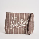 Pochette donna Aline in cotone a righe tortora ALINECOTTON 00242L MC2 SAINT BARTH 