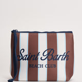 Pochette donna Aline a righe marrone e bianca ALINE 07718L MC2 SAINT BARTH 
