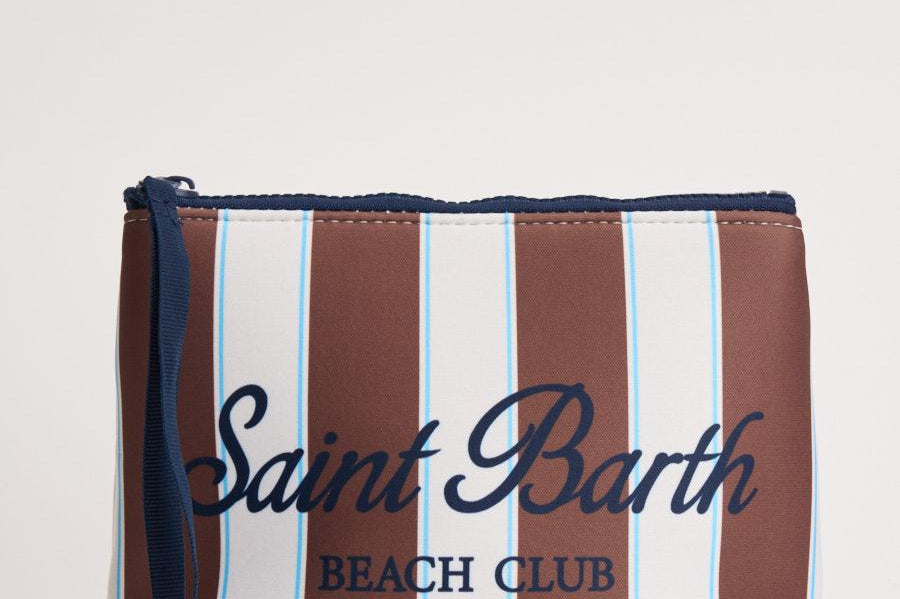 Pochette donna Aline a righe marrone e bianca ALINE 07718L MC2 SAINT BARTH 