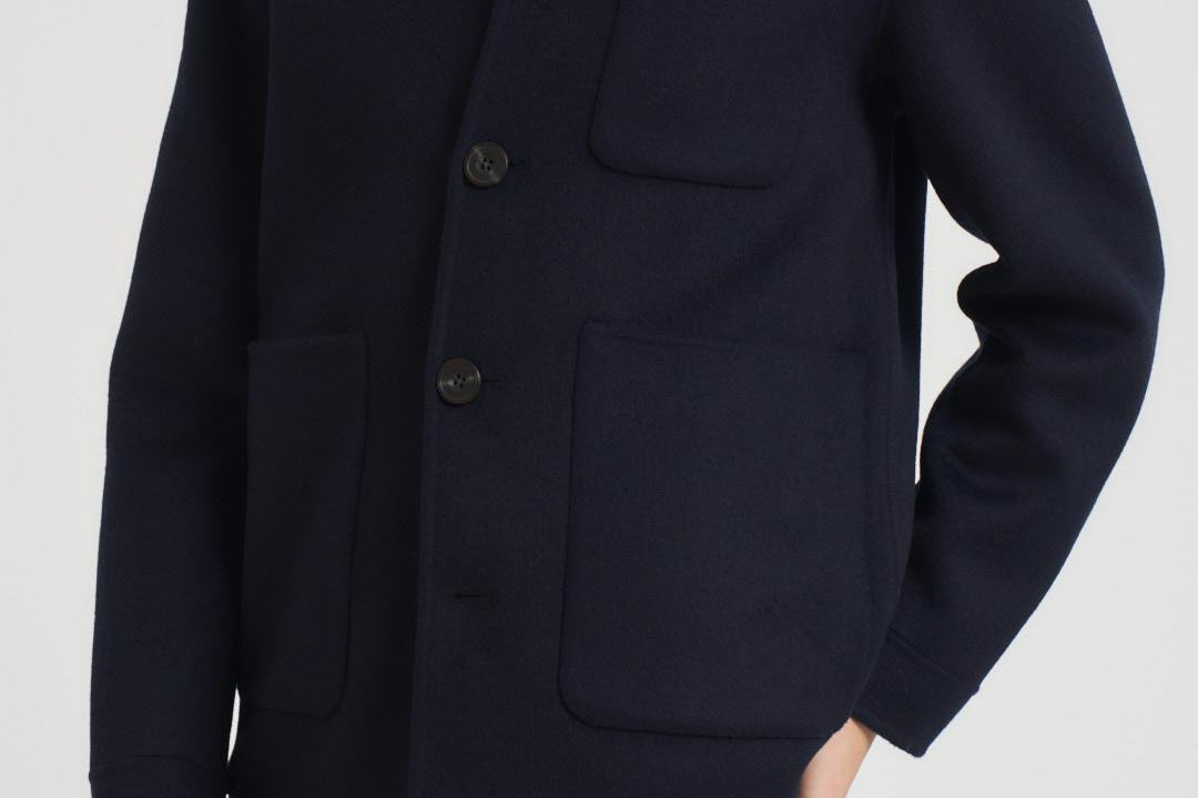 Cappotto uomo corto blu notte CARY NAVY BLUE ACCADEMIE TESSILI 