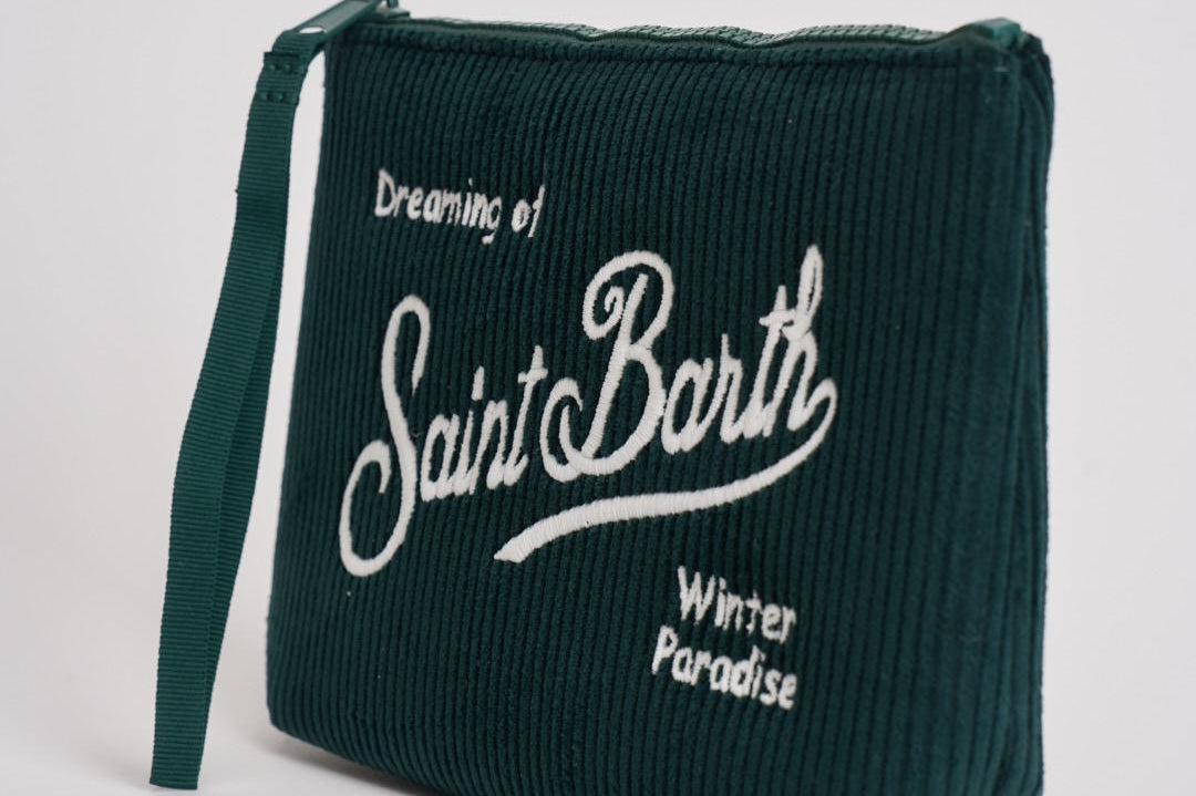 Pochette donna Aline Corduroy in velluto verde ALINE COURD52EMB MC2 SAINT BARTH 
